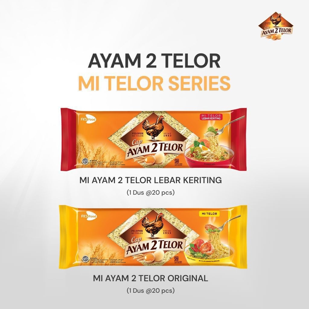 

Mi Cap Ayam 2 Telor - Lebar Keriting - 1 karton - 20 Pcs - 200gr