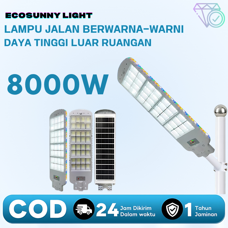 【Siap untuk dikirim】8000W lampu jalan tenaga surya  lampu jalan tenaga matahari lampu solar cell lam