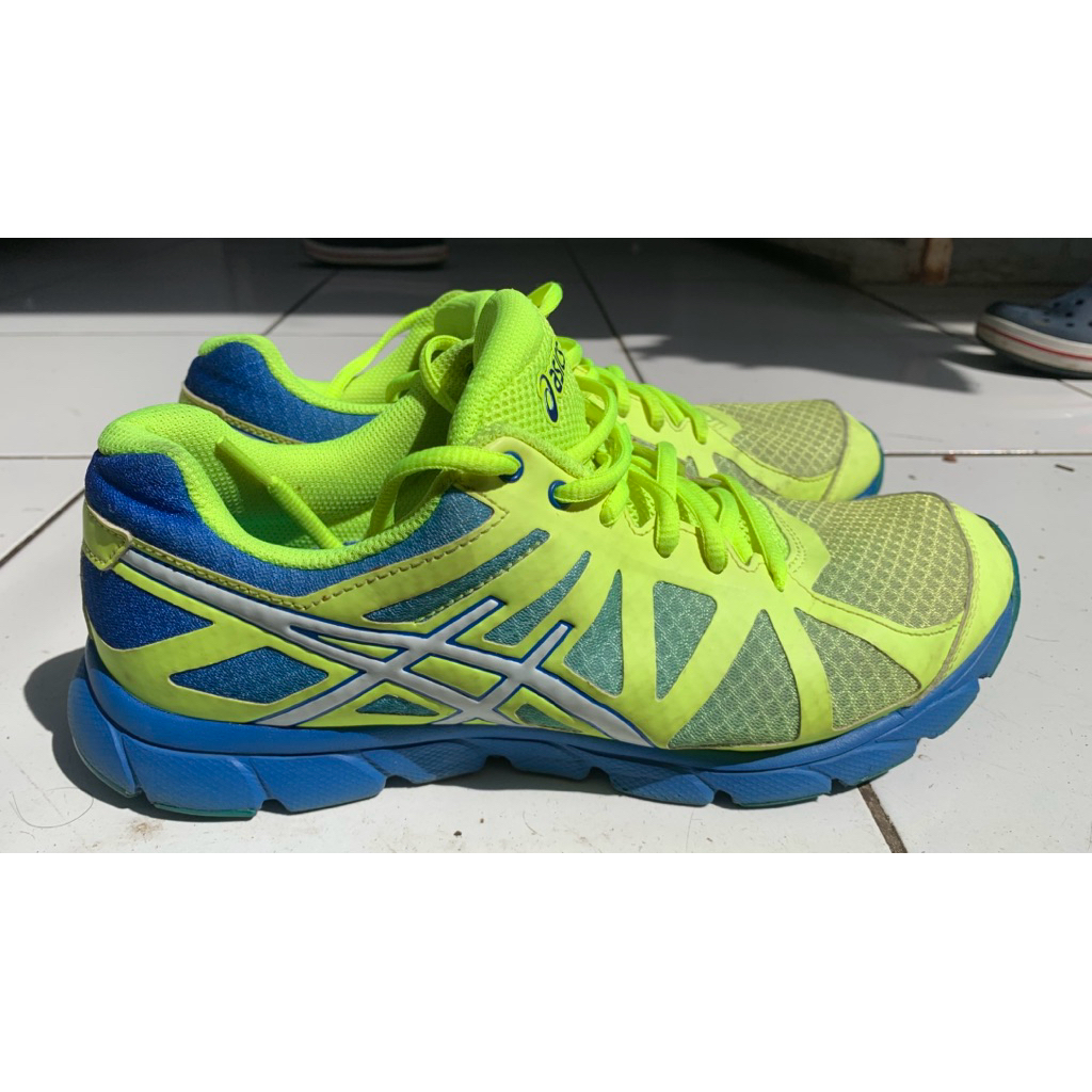 (preloved) Asics Running Shoes Womens 10 Gel Lyte 33 Lemon Blue Low Top Lace Up Training