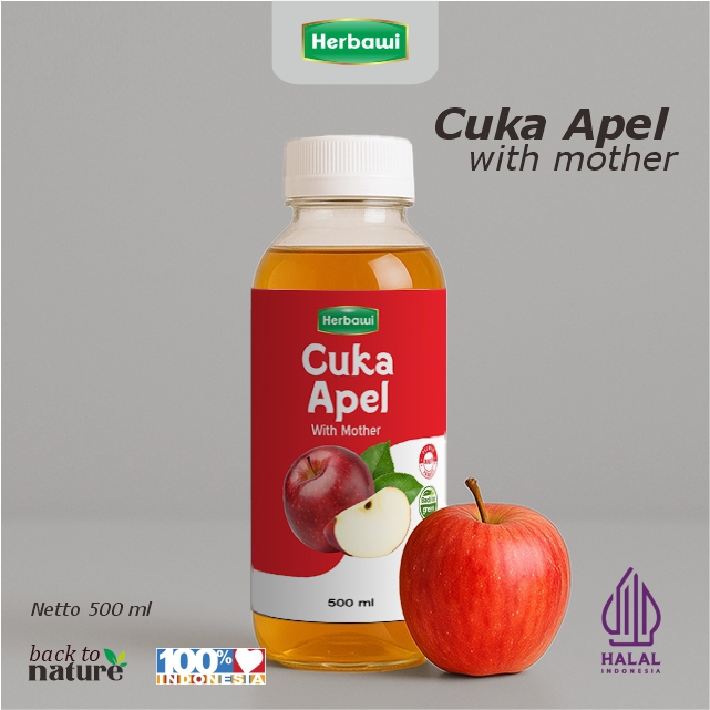 Herbawi Cuka Apel ORGANIK with Mother / Cuka Apel Original / Cuka Apel Diet / Cuka Apel Kesehatan 50