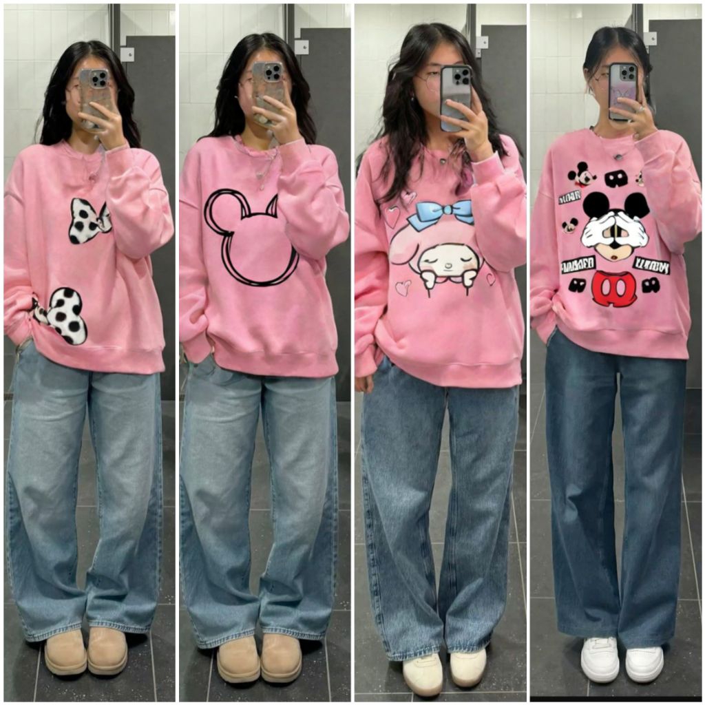 SWEATER REMAJA PEREMPUAN KEKINIAN PINK EDITION / OOTD HIJAB / FASHION ANAK REMAJA PEREMPUAN