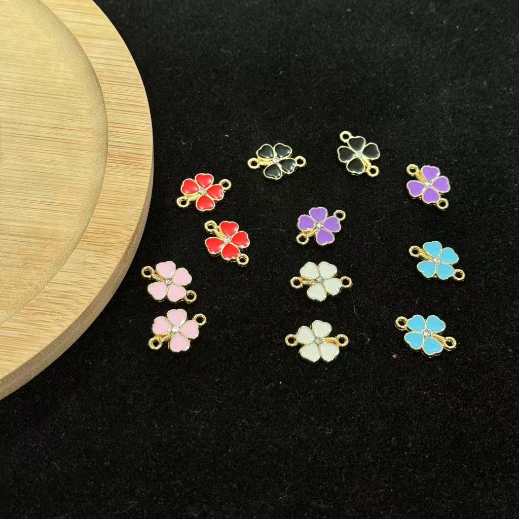 Aksesoris Fashion/Aksesoris/Tambahan/Liontin/Semanggi berdaun empat dengan lubang gantung ganda