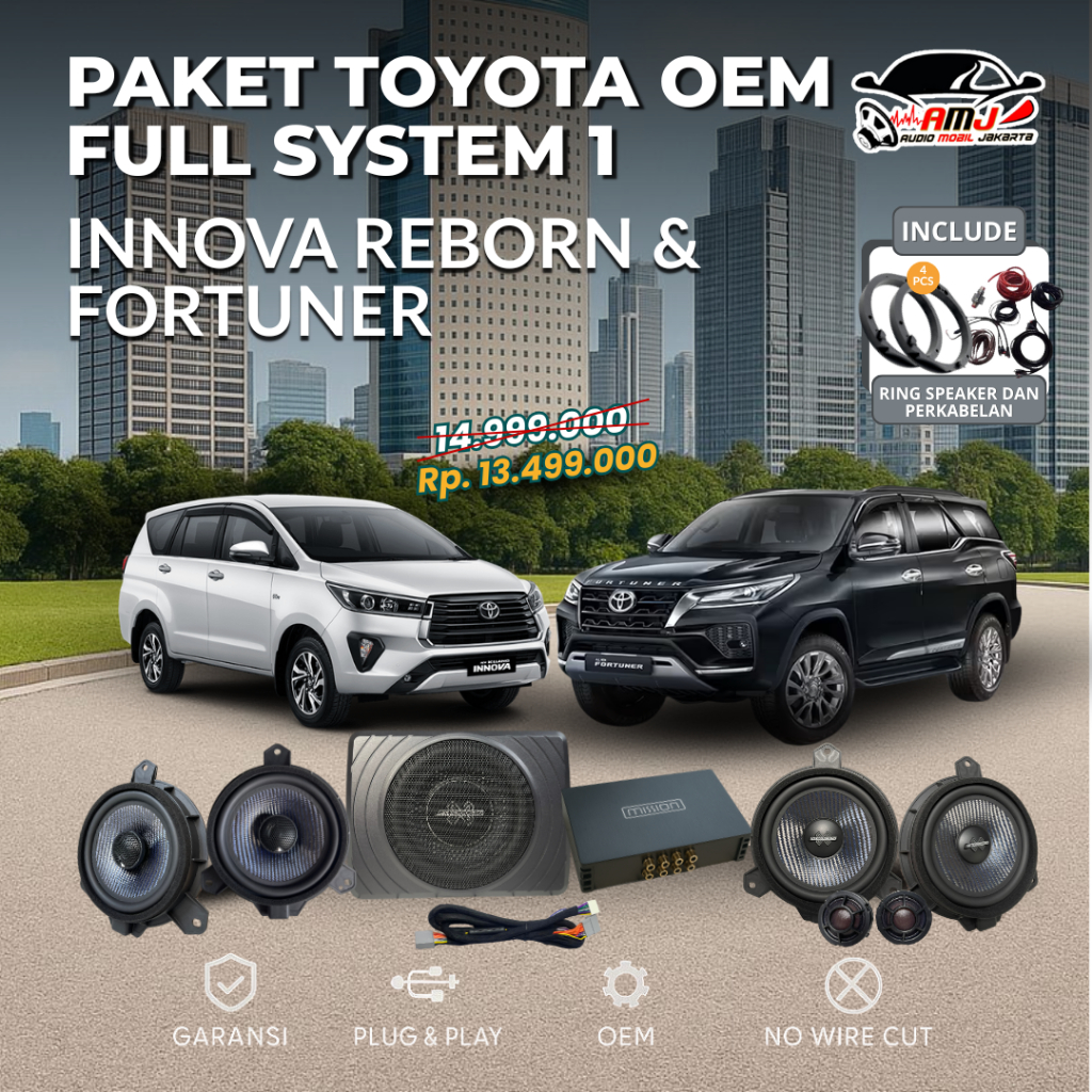 PAKET SPESIAL TOYOTA OEM FULL SYSTEM 1 / PAKET AUDIO MOBIL / PAKET SPEAKER MOBIL / SET AUDIO MOBIL