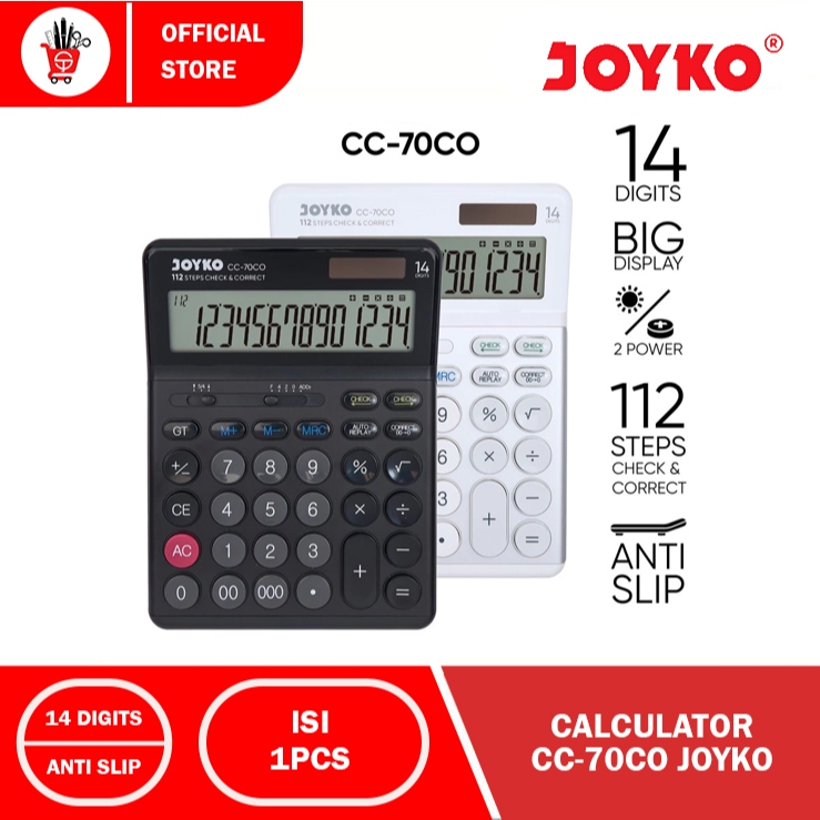 

Calculator | Kalkulator Joyko CC-70CO 14 Digits Check & Correct (1PCS)