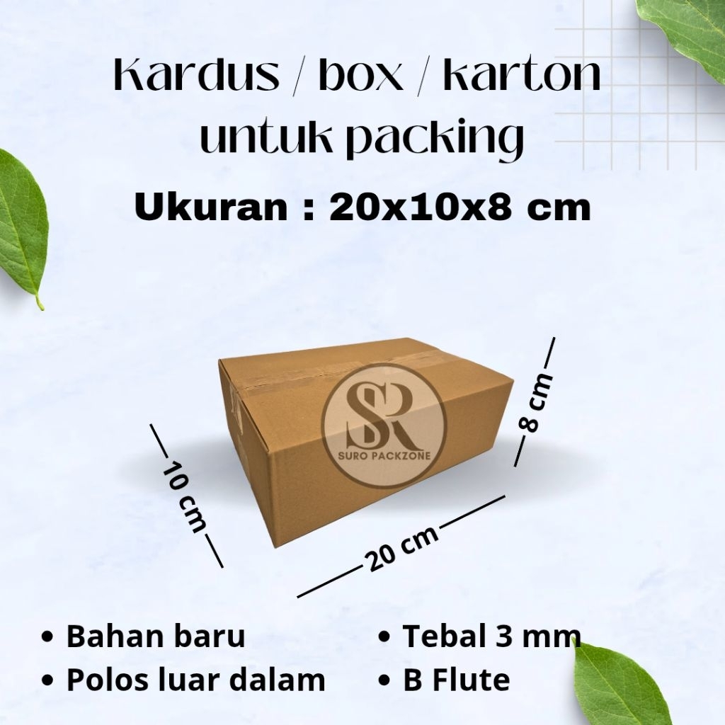 

Kardus Packing Ukuran 20x10x8 cm / Box Packing / Karton Packing Polos Baru dan Tebal