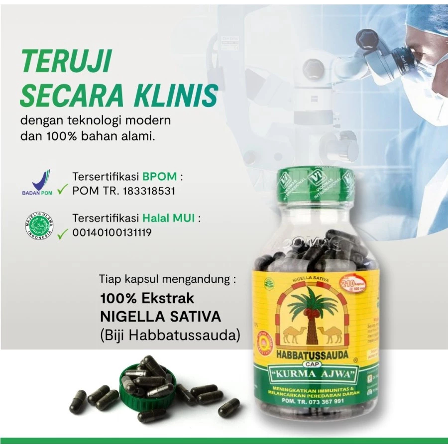 

CAP KURMA AJWA - Habbatussauda Cap Kurma Ajwa Serbuk Jintan Hitam