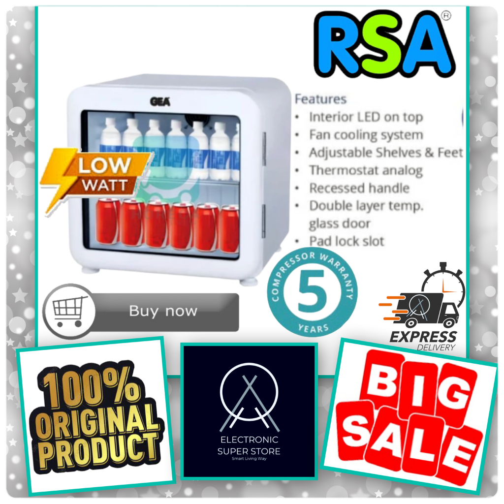 SHOWCASE CHILLER PORTABLE MINI GEA EXPO-50CVD EXPO50 EXPO 50CVD DOUBLE LAYER GLASS 50L SUPER COOLING