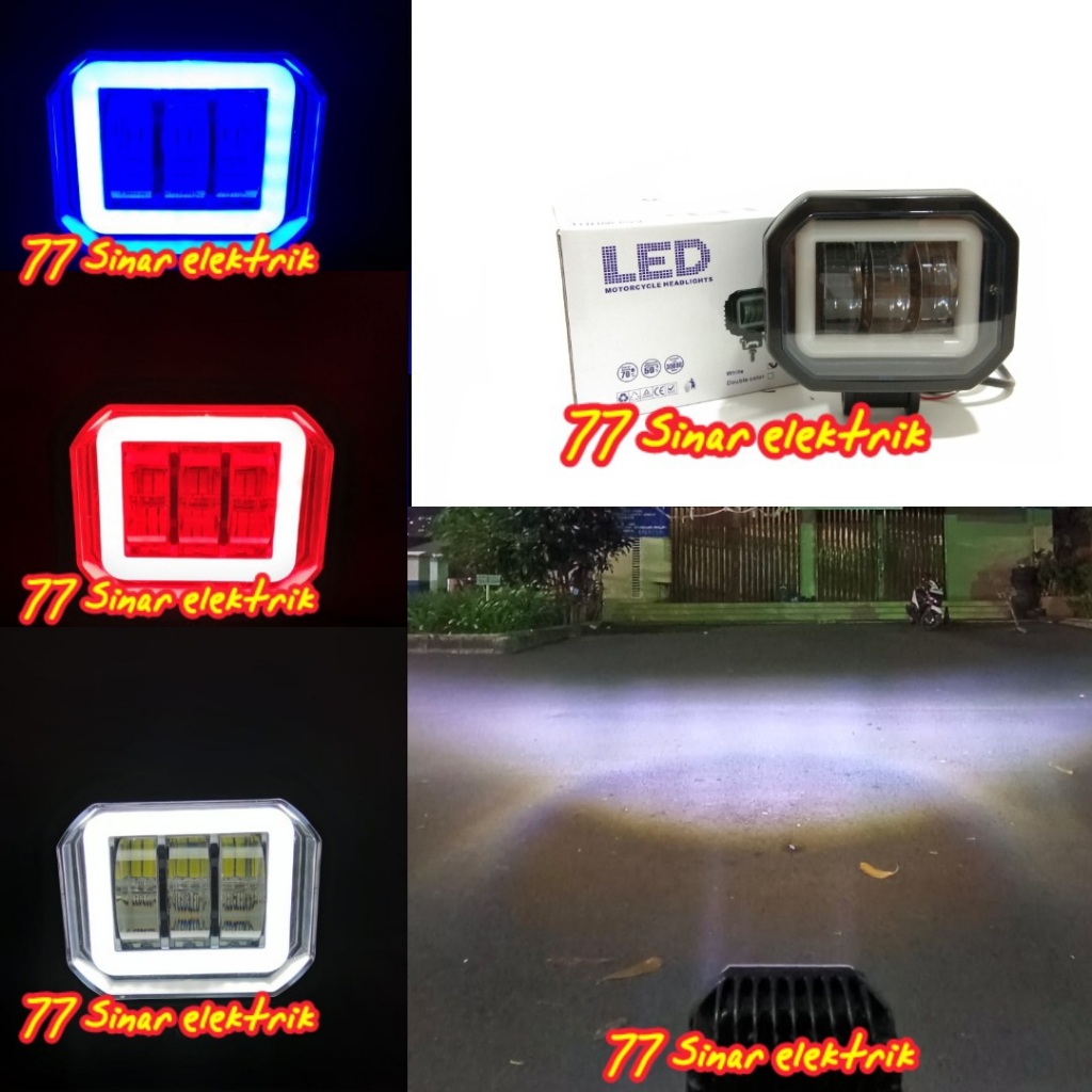 Lampu Tembak Sorot LED CWL 3 Mata LED H series Model Kotak Lensa 6D Lampu Tembak Led Motor Mobil