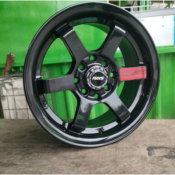 1 SET VELG TE37 SL BARU R14 hol 4 dbl vcd 100/114 Lbr 6 ET 35 Wrn hitam Metalik