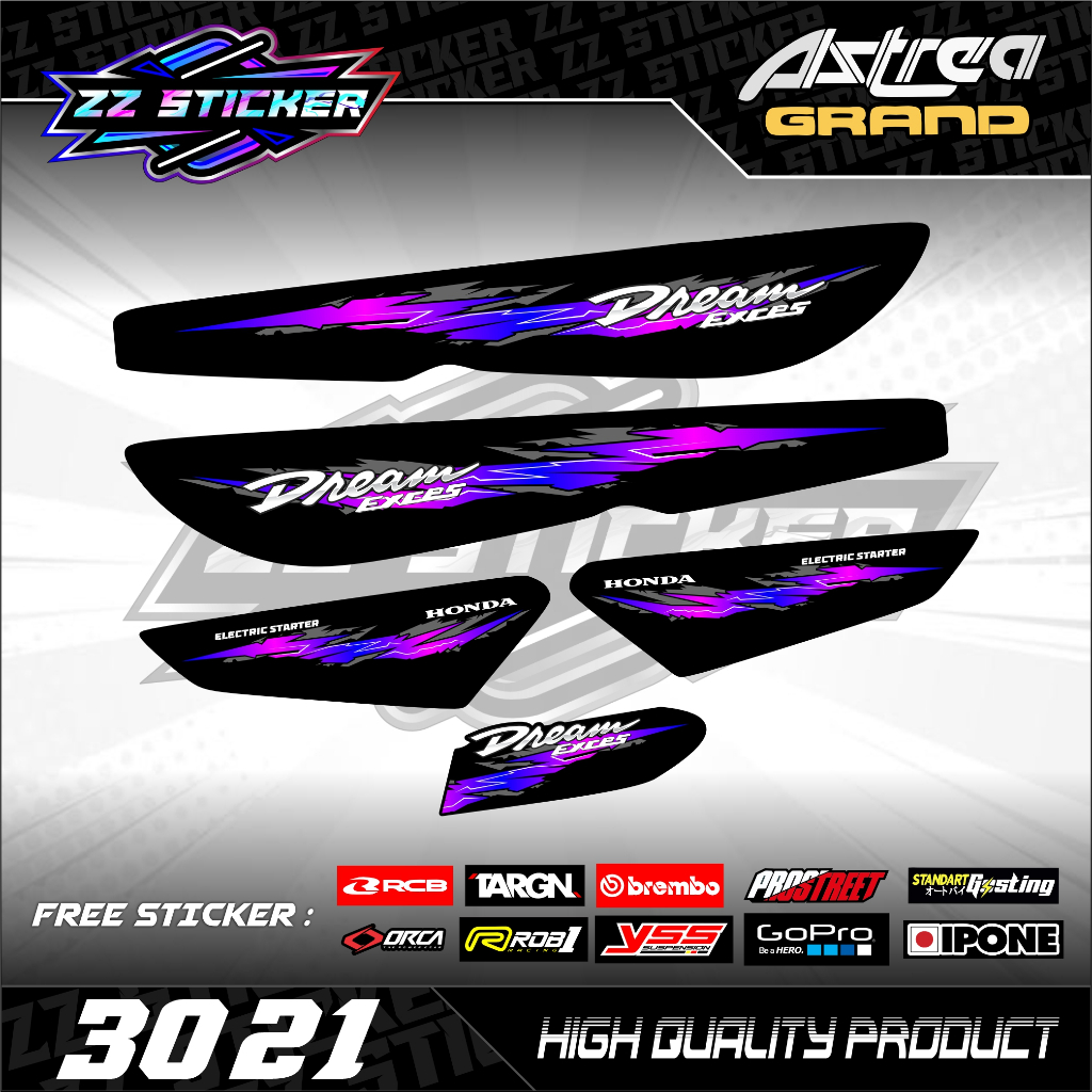 Striping Variasi HONDA ASTREA GRAND / Sticker List Variasi Motor HONDA ASTREA GRAND