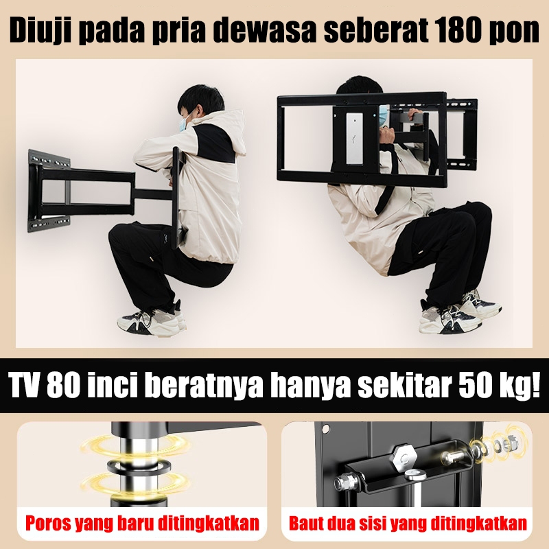 Penyesuaian 180Bracket Tv 32 Inch Bracket Tv Layar Berputar 180 Kapasitas Menahan Beban 400Kg Braket