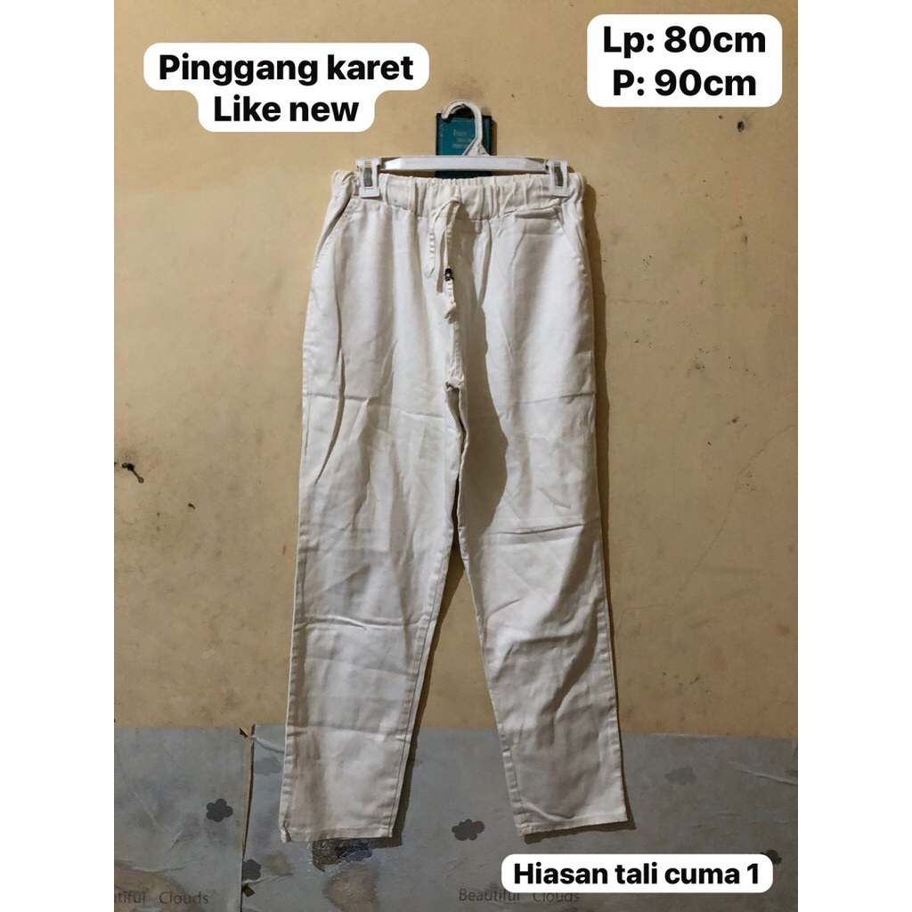 celana panjang wanita pinggang karet (Lp: 80cm, P: 90cm)