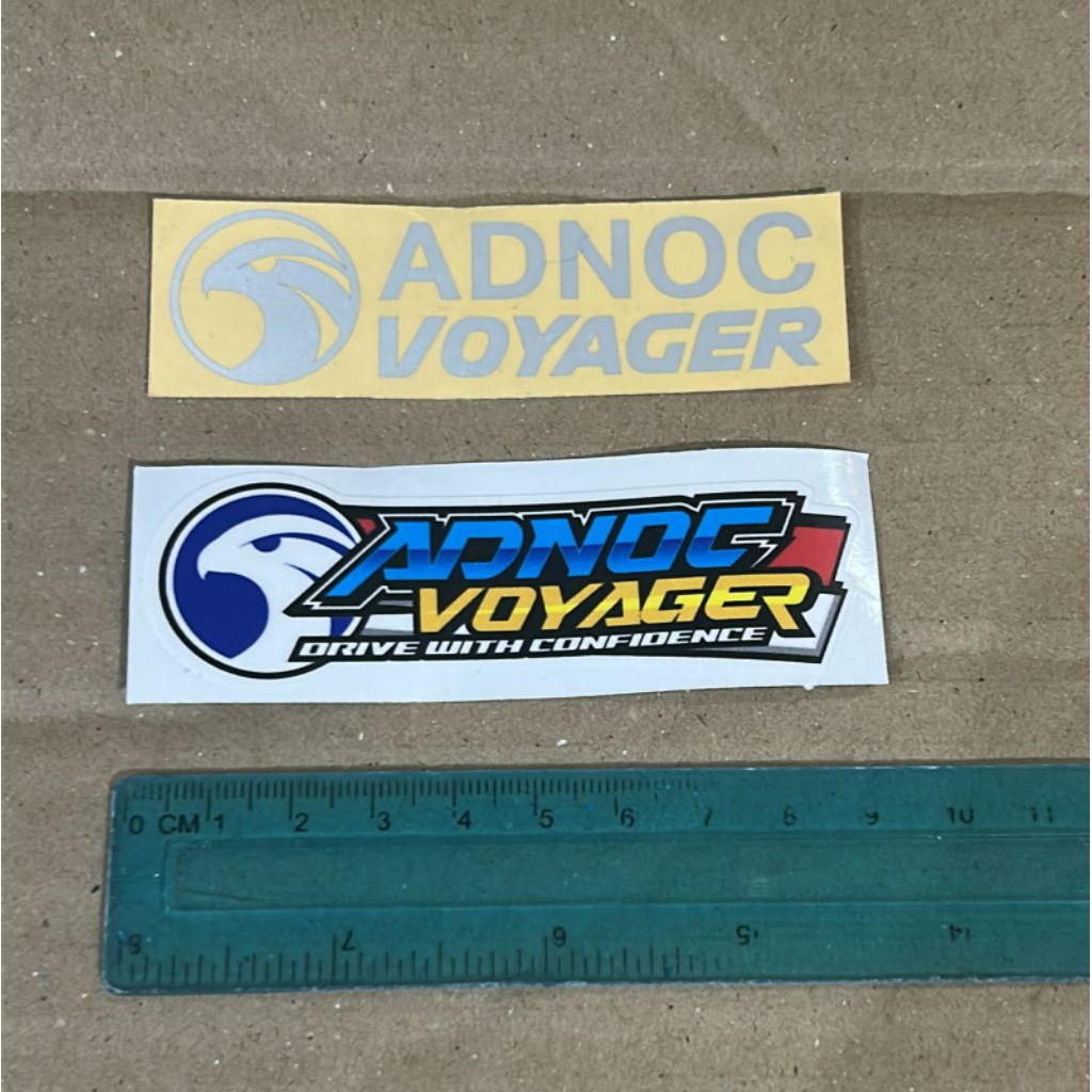 STIKER ORIGINAL 100% OLI ADNOC VOYAGER STICKER LOGO SPONSOR ORI ASLI BENING BIRU