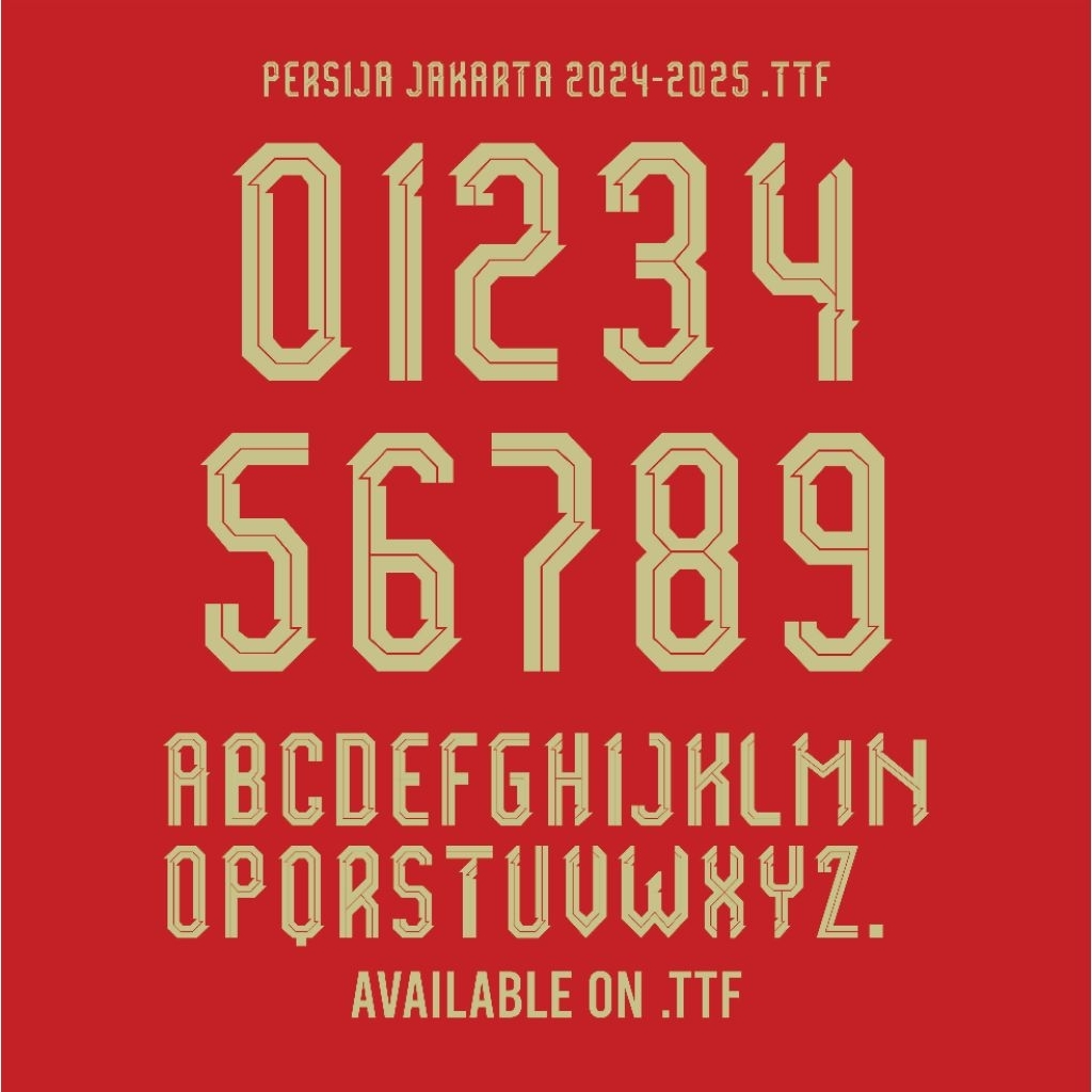 Persija font numbers ttf file
