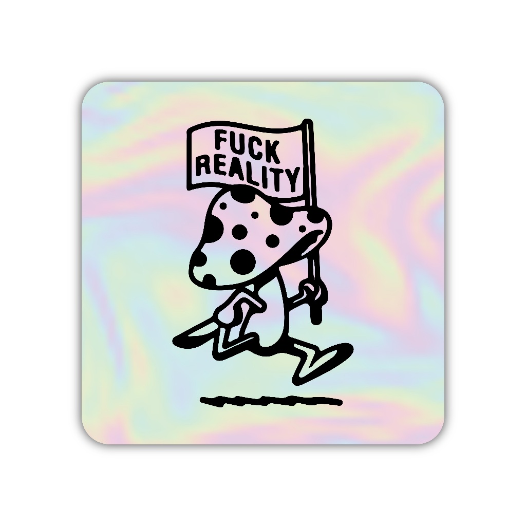 

Z376 sticker fxck reality aesthetic, stiker hologram satuan