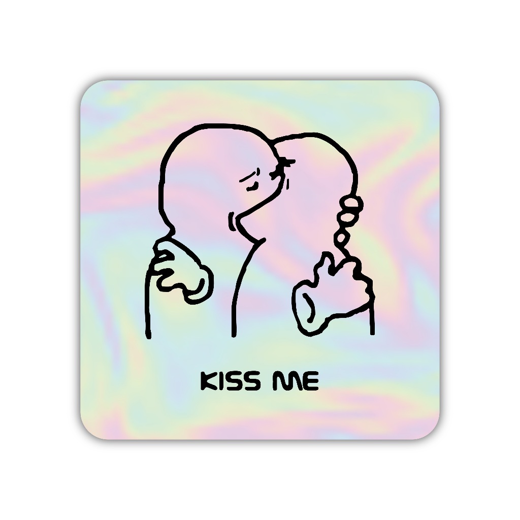 

Z377 sticker kiss me aesthetic, stiker hologram satuan