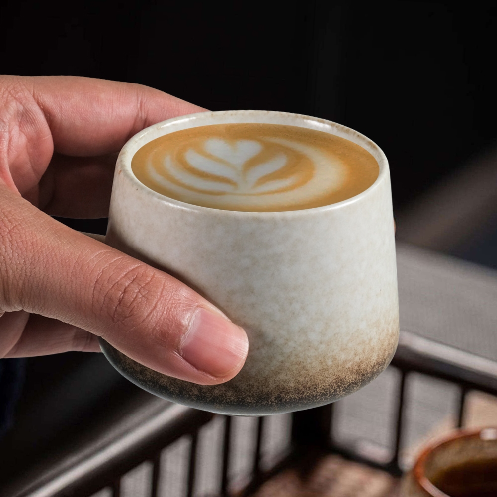 Gelas Keramik Vintage / Cangkir Teh (Ivory White) / Japanese Coffee Tea Cup / Cangkir Keramik