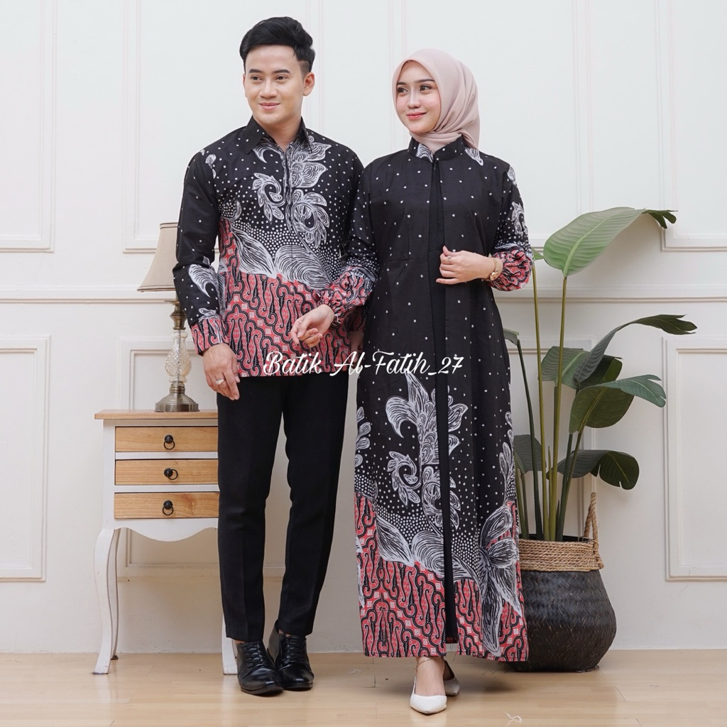 Baju Batik Couple Pasangan Lebaran 2025 Couple Keluarga Batik Couple elegan