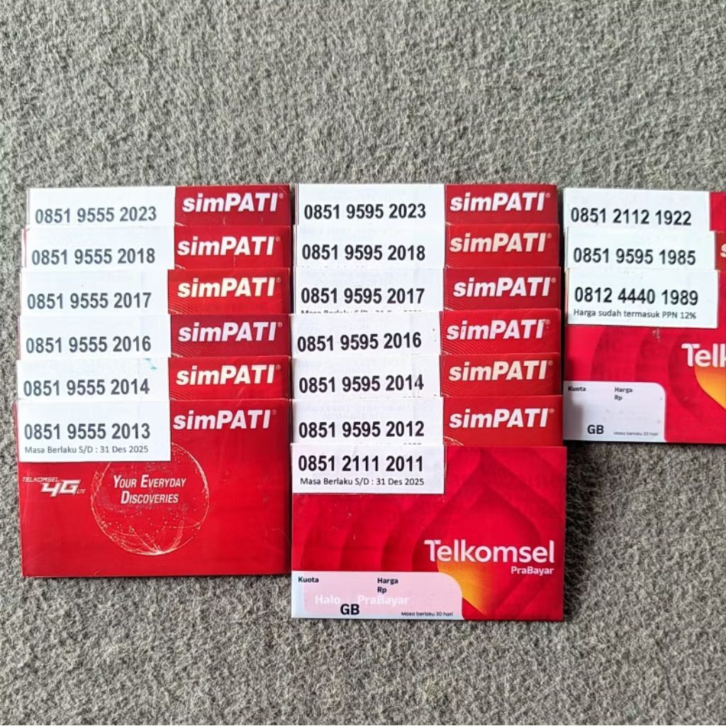 NOMOR CANTIK TELKOMSEL SERI 9555 | 9595 | 1989