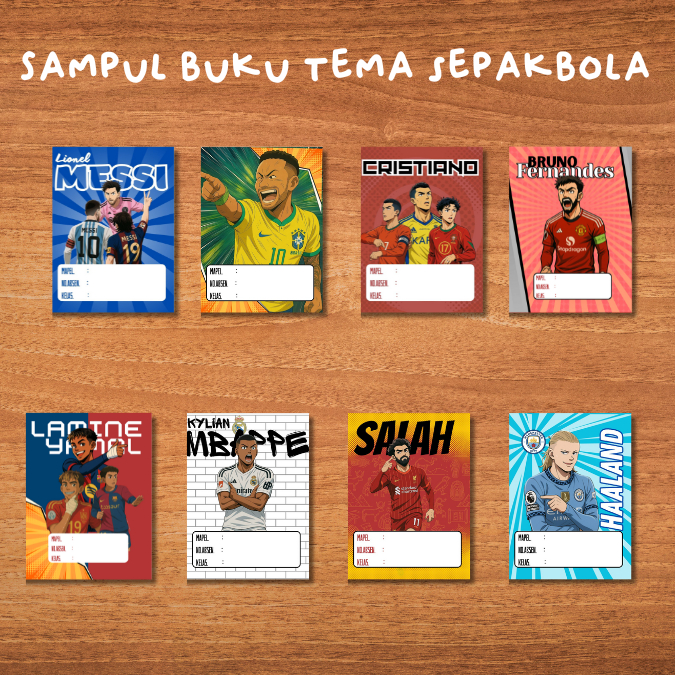 

Sampul Buku Sepakbola Custom Pemain Favorit | Lionel Messi, Cristiano Ronaldo, Haaland, Mbappe, Salah, Neymar, Lamine Yamal | A5 Artpaper Premium