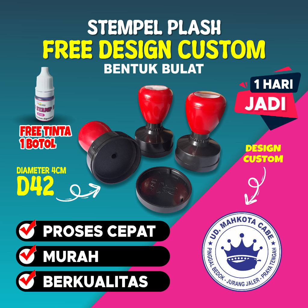 

STEMPEL FLASH BULAT | CUSTOM DESIGN | FREE DESIGN [ 1 HARI JADI ]