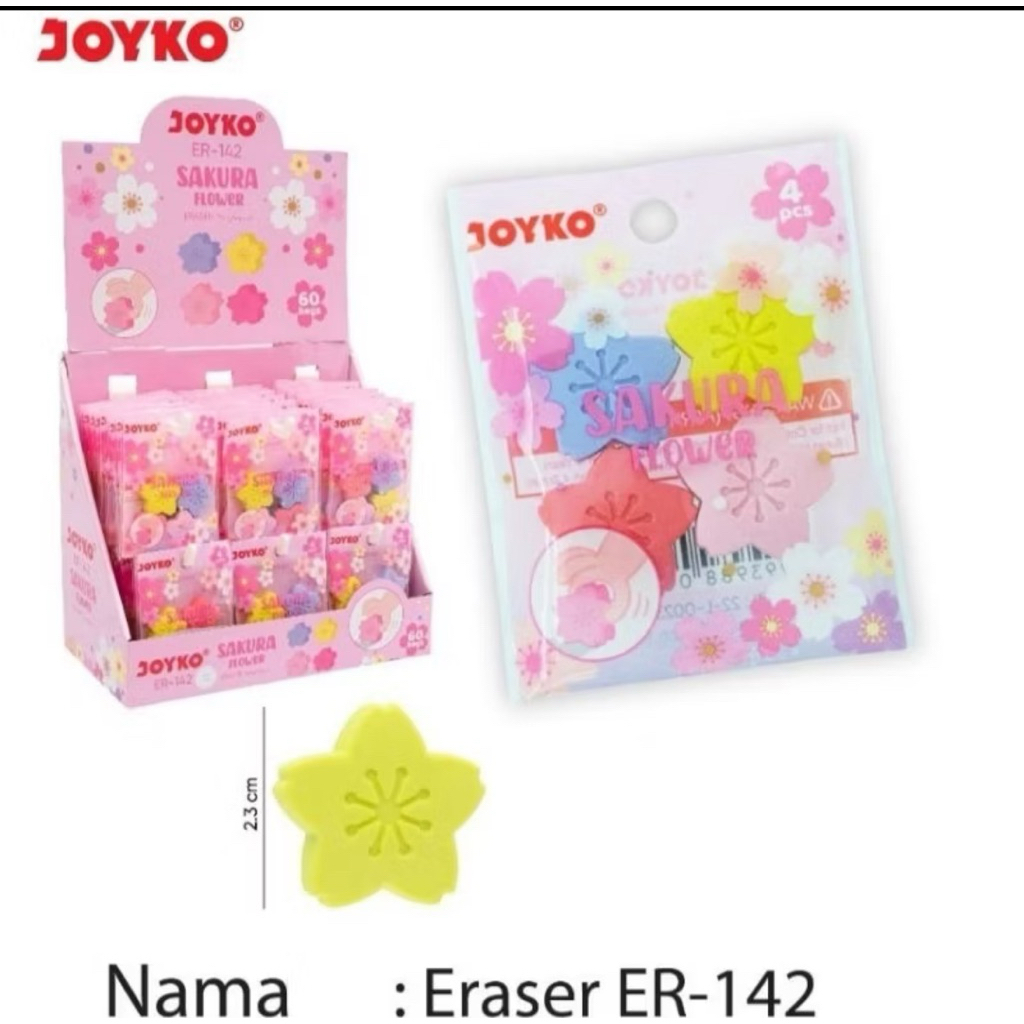 

penghapus kecil Joyko ER-142 (1pad=4pcs)