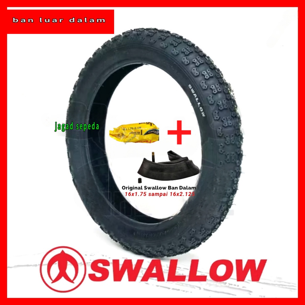 ban luar dalam sepeda 16 x 2.125 swallow ban sepeda 16 in cocok untuk semua sepeda 16 in