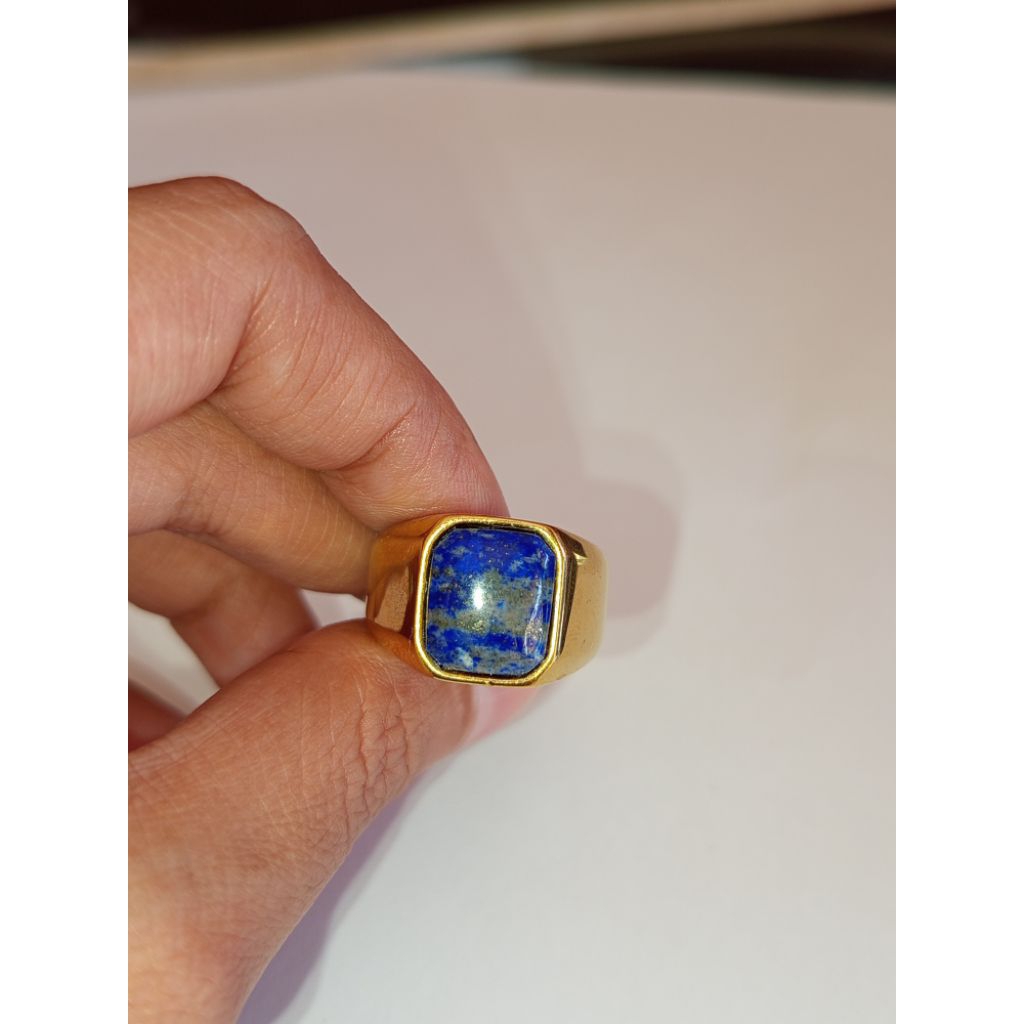 cincin titanium lapis lazuli