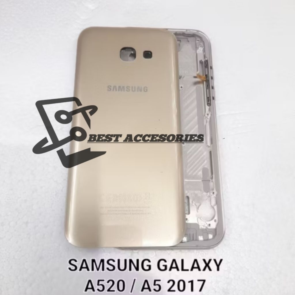 Casing Housing Fullset Hp Samsung A520 A5 2017 Backdoor + Frame Lcd Bekdor Full Set Kesing + Tombol 