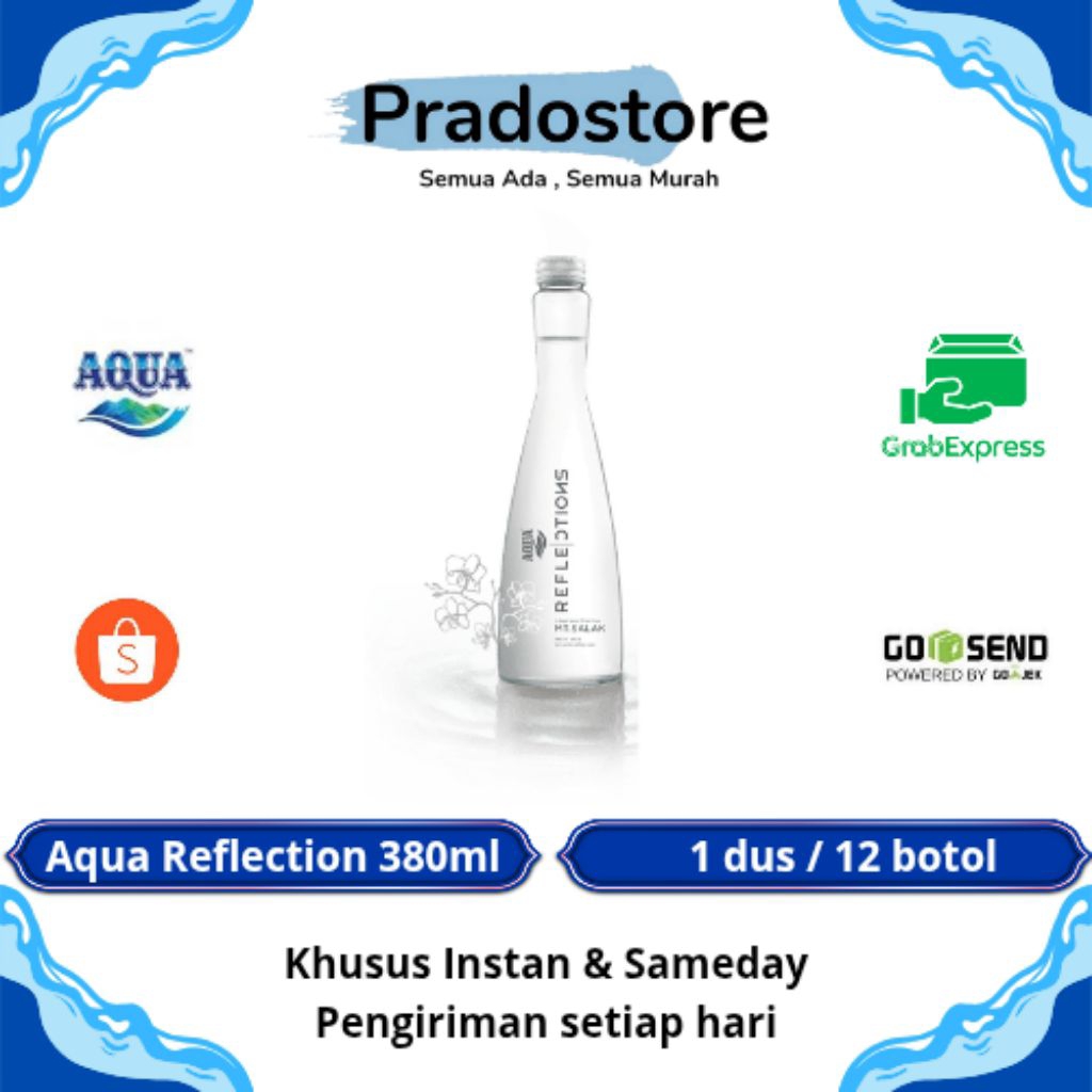 

Aqua Reflection Natural & Sparkling Air Mineral Dalam Kemasan Botol Beling Kaca 380ml [1dus / 12 botol]