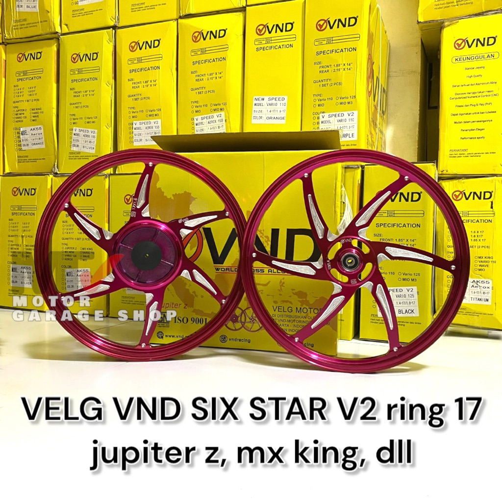 VELG VND SIX STAR V2 RING 17 JUPITER Z MX KING 160*160 VELG RACING JUPITER MX KING