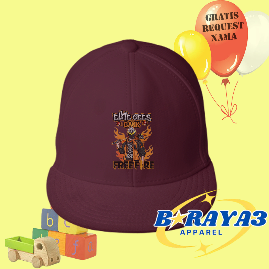 Topi Anak Game Free Fire Bundle Skin Senjata – FUN & PLAY Style – Free Nama