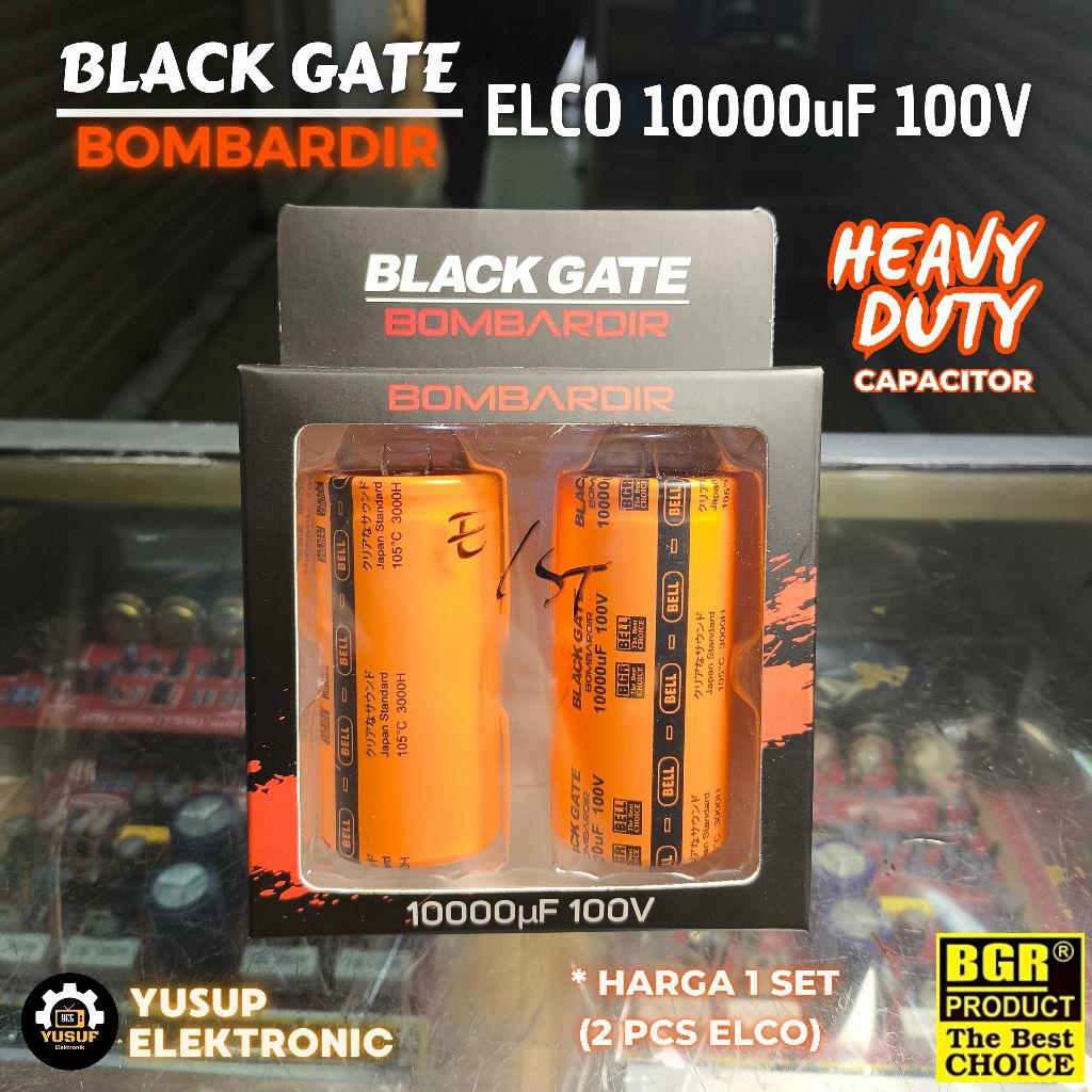 ELKO BOMBARDIR 10000UF 100V KAPASITOR ELCO BOMBARDIR BLACK GATE KAPASITOR BOMBARDIR 10000UF 100V ORI