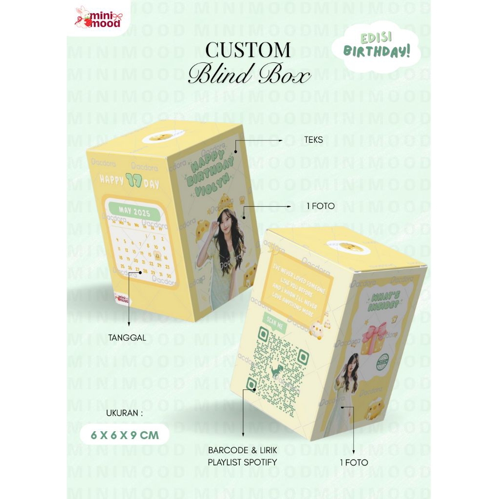 

Blind Box Custom - Cheerfull Chick Edition | Mystery Box Surprise Kejutan Hadiah Kado Ulang Tahun Birthday Valentine Spesial Hari Ibu Sweet Seventeen Graduation Wisuda