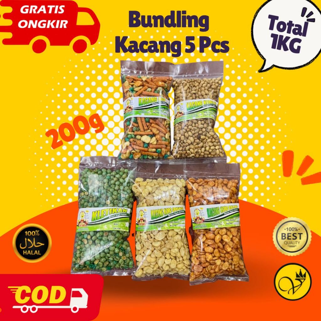 

Paket Kacang Kacangan 5 pcs - 200g - Victory Snack