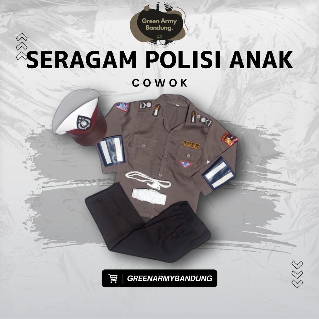 SERAGAM POCIL / BAJU POLISI ANAK KARNAVAL SERAGAM ANAK POLISI / BAJU ANAK POLISI LENGKAP BERKUALITAS