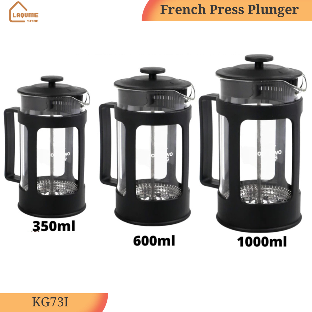 French Press Coffee Coffee Press and Tea Plunger Press Kopi Hitam 350ml dan 600ml 1000ml 1L Milk Fro