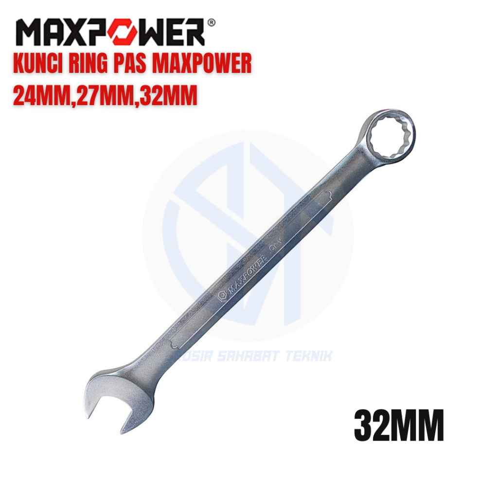 MAXPOWER KUNCI RING PAS KOMBINASI 24MM,27MM,32MM - Combination Wrench Maxpower