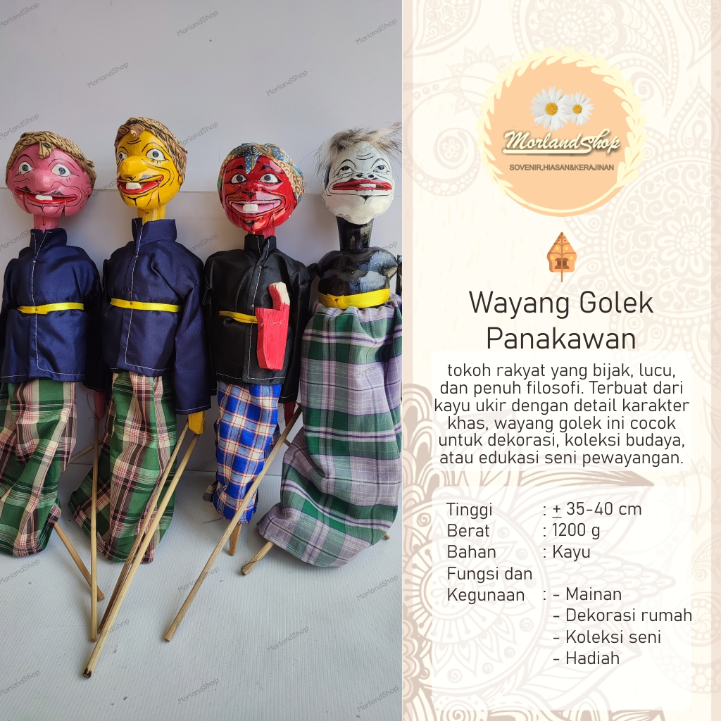 WAYANG GOLEK/WAYANG GOLEK PANAKAWAN/WAYANG GOLEK SET MURAH/HIASAN/KERAJINAN/MAINAN ANAK