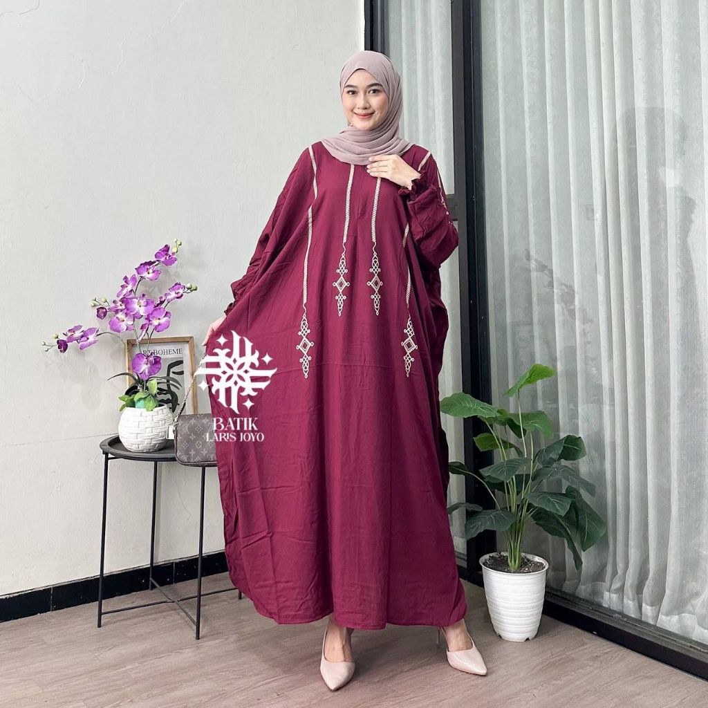 Kaftan Motif Lita Gamis Dress Midi Daster Kaftan Wanita Panjang Kaftan Premium Kaftan Remaja Dewasa 