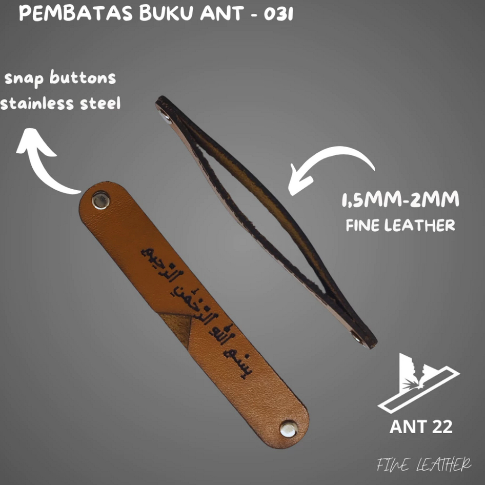 

Bookmark Leather Pembatas Buku Kulit Asli bebas custom tulisan nama dan desain