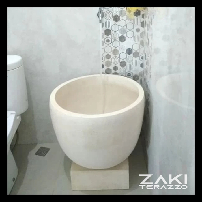 Bak Mandi Besar Teraso Model Bakul Nuansa Bali (65 x 50 cm)