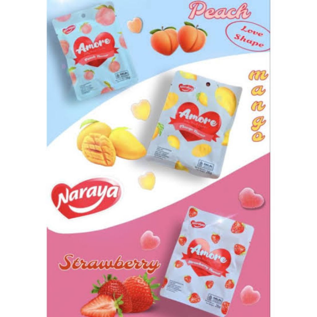 

NARAYA AMORE JELLY FRUIT CANDY 26gr