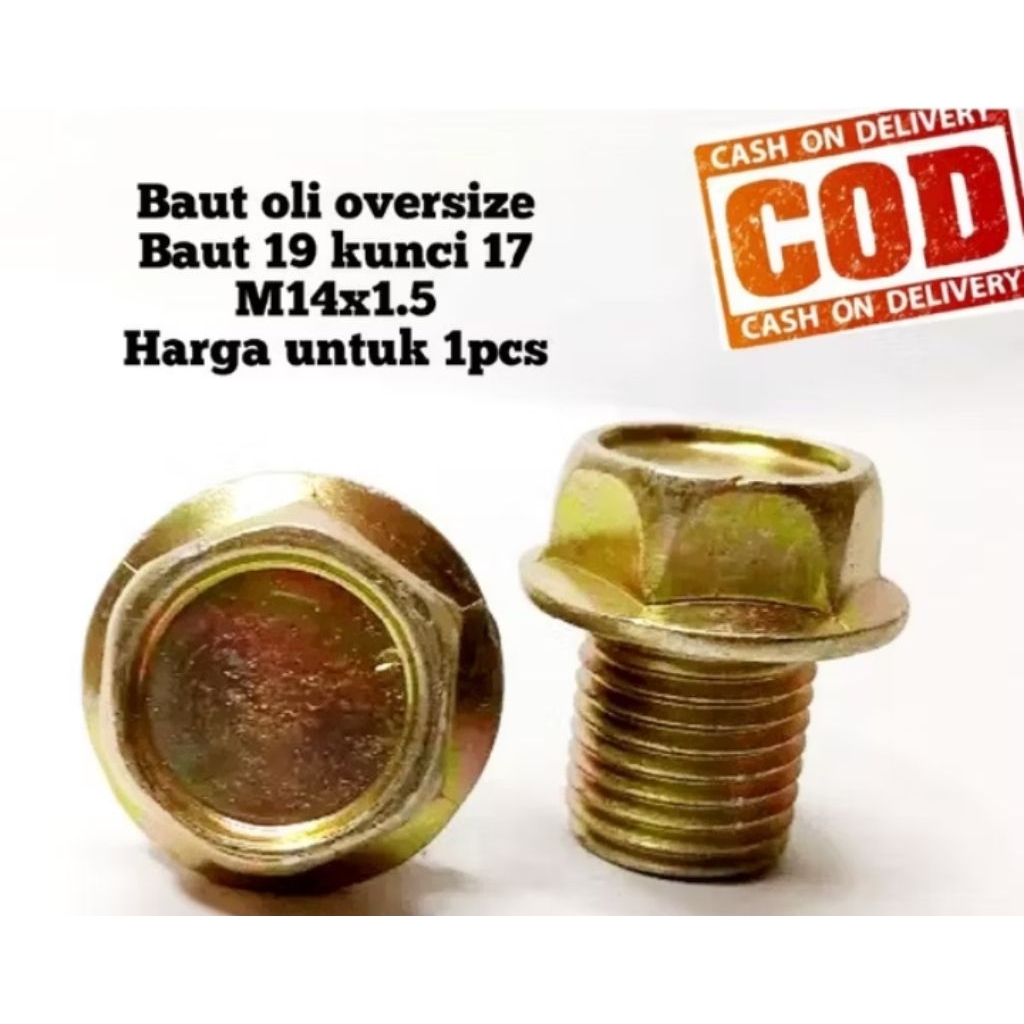 Baut oli oversize baut 19 kunci 17 m14x1.5 tanpa ring alumunium