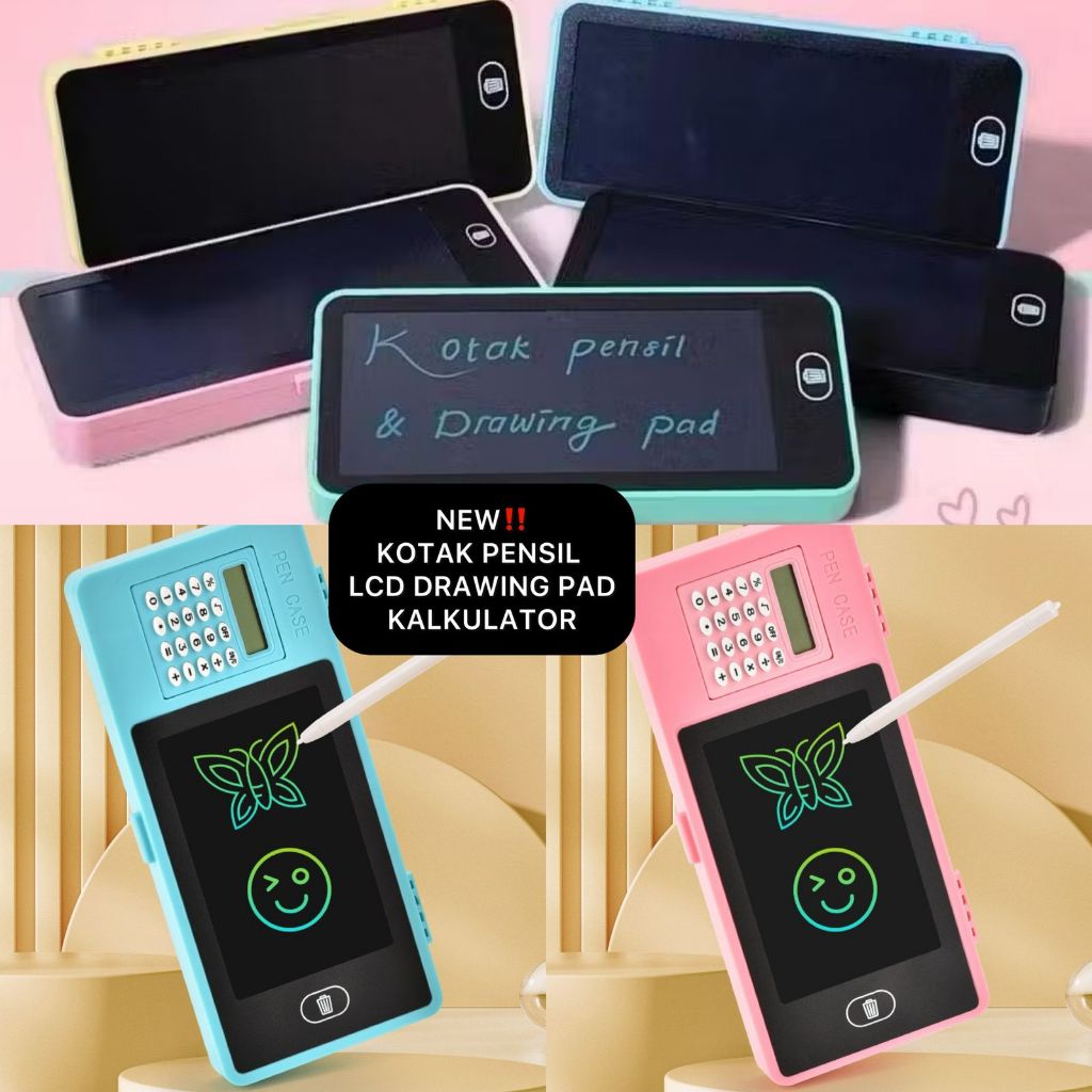 

NEW SUNWAYSTORE - Kotak Pensil Papan Tulis LCD Drawing Pad Kalkulator / Kotak Pensil Papan Coret