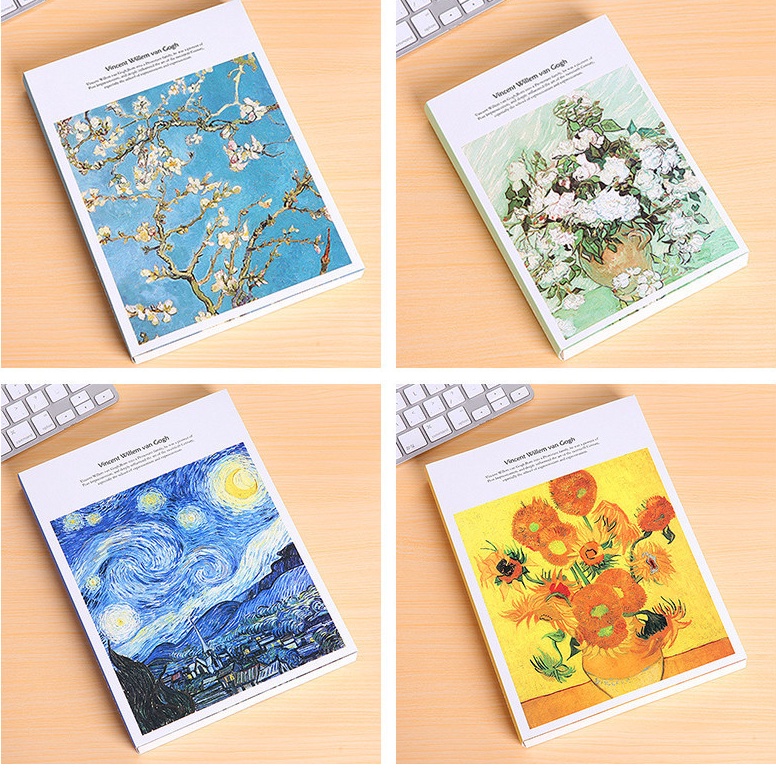 

KODE L56I ReadyA4A5 256pages Van Gogh Vintage Blank Sketchbook Thick White Paper