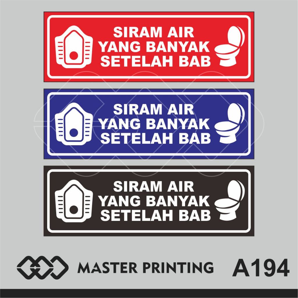 

A194 - Akrilik Siram Air yang Banyak Setelah BAB, Acrylic Sign, Tahan Air, Termurah, dan Bisa Custom