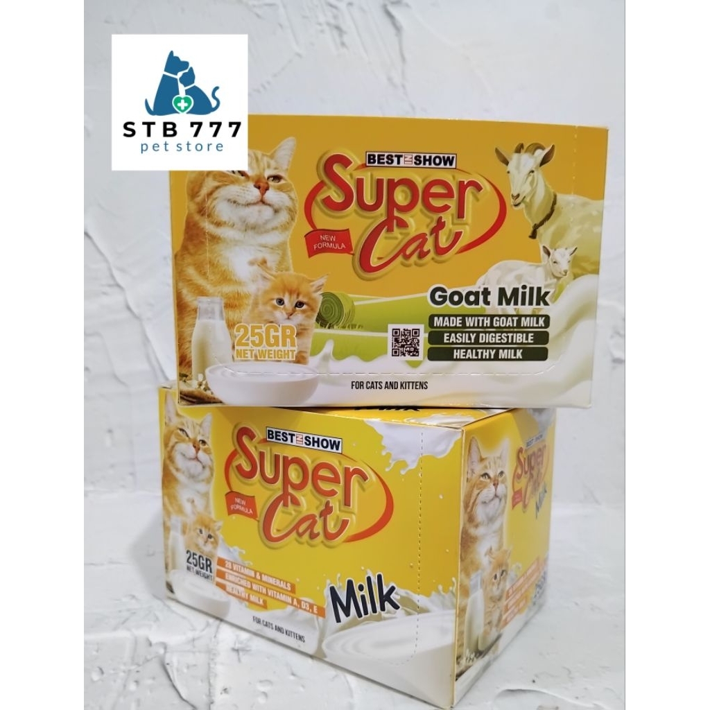 

SUPER CAT MiLK 25Gr (1dus isi 12saset) ad 2varian - susu kucing