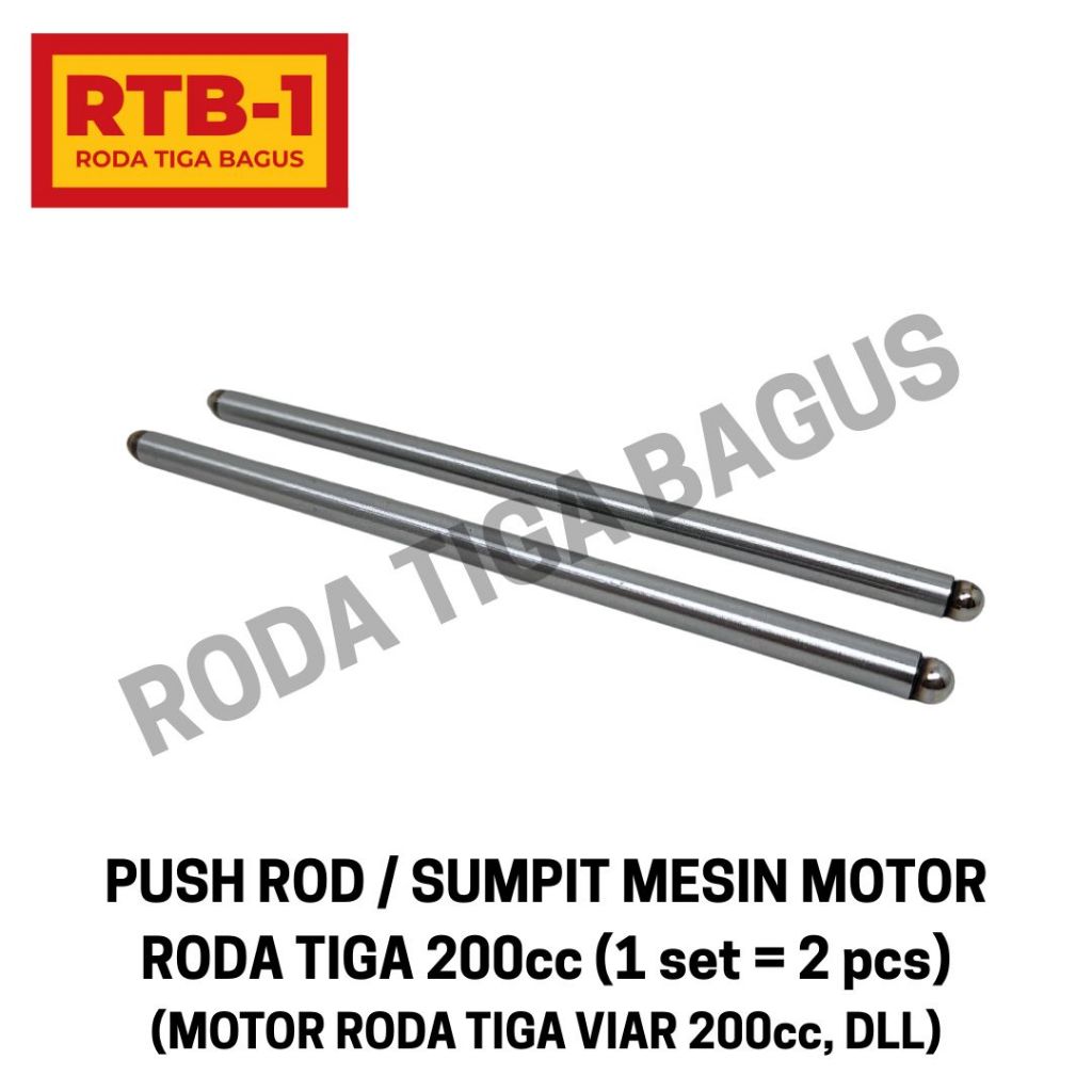 (RTB 1) Push Rod / Sumpit Mesin Motor Roda Tiga 200cc (148mm, 1 set = 2 pcs) - motor roda tiga Viar 
