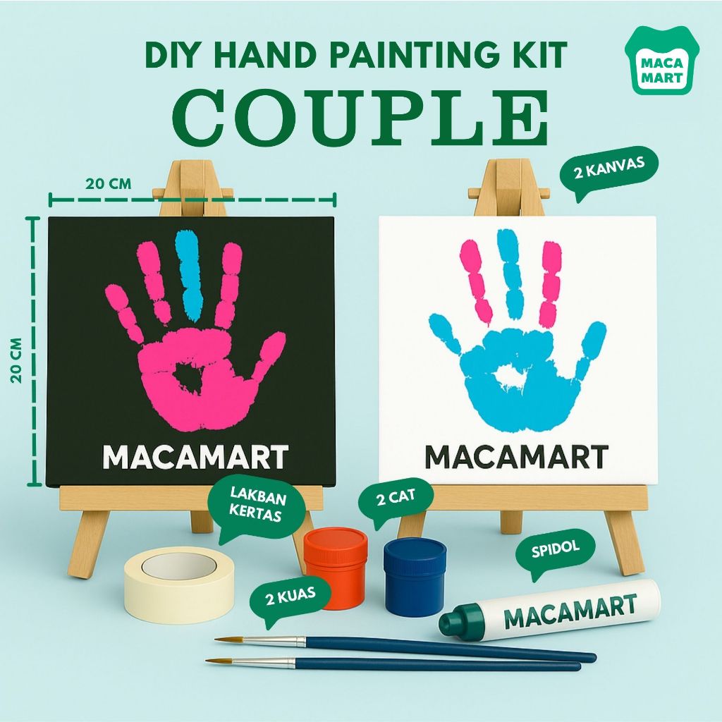 

DIY Hand Painting Kit Couple [ 2 Kanvas ] - macamart | Cap Tangan Pasangan
